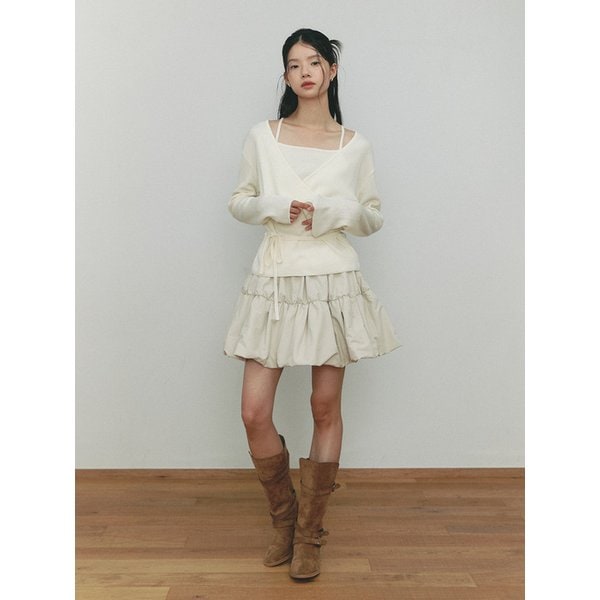 SHRRING BALLOON MINI SKIRT(CR)