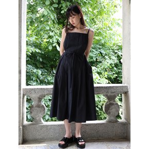 PLEATS CAMISOLE DRESS / BLACK