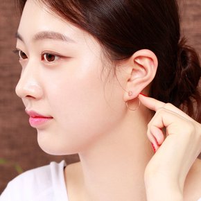 14K GOLD [귀걸이] P라운드 민 귀걸이