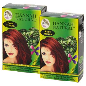 Hannah Natural 100% 천연 헤나 파우더 가루 케미컬 프리 3.52oz(100g) 2팩 Pure Henna Powder