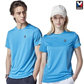 엠리밋 남성 여성 스포츠 운동 PK 반팔 라운드 티셔츠 블루