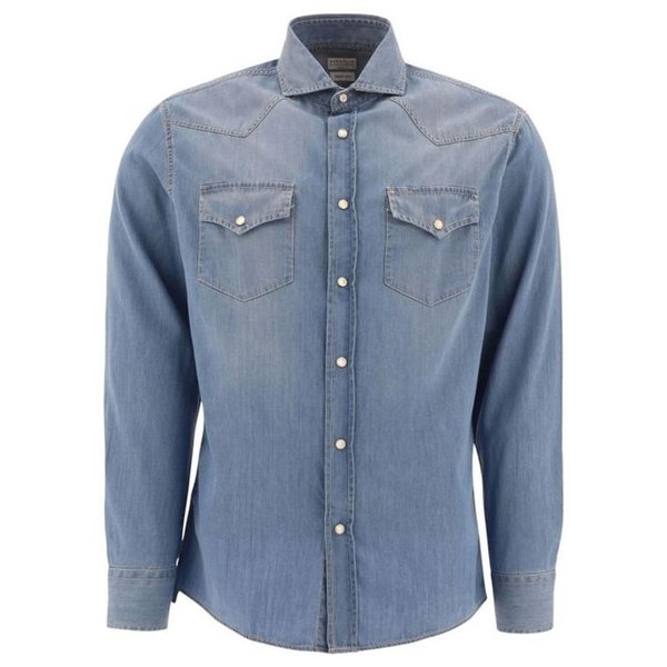 26SS 브루넬로 쿠치넬리 긴팔 셔츠 MR6834008 CBT30 ULTRALIGHT DENIM DOM