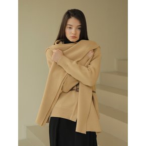 WOOL HOOD MUFFLER / BEIGE