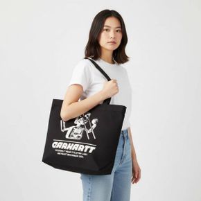 25FW 블랙 캔버스 그래픽 토트백 I033975 3ETXX 1616467 I0339753ETXX