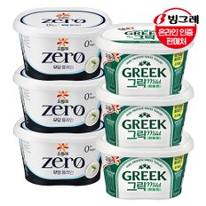 빙그레 요플레 그릭요거트 마일드/ZERO 무당 플레인 400g 6개