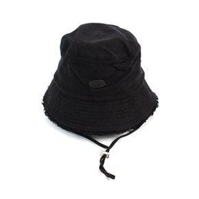 String Vintage Edge Black Bucket Hat 버킷햇