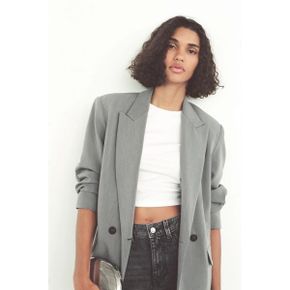 ZARA 패딩 어깨가 달린 자라 오버사이즈 블레이저 - 색상   그레이 말 8769/901