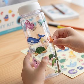 여름 만들기 바다 스티커 꾸미기 보틀 DIY 키트 500ml 물병