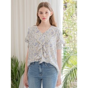 Flower Frill Smoke Blouse Ivory