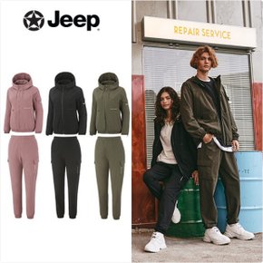 [정상가 109,000원]JEEP 여성 23FW 소프트 웜 우븐 셋업 2종 (자켓+팬츠)