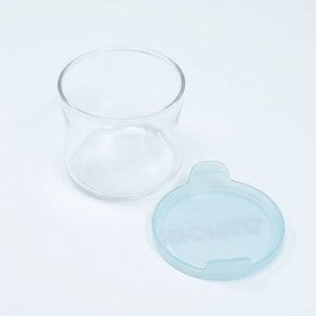 일제 파이렉스 내열유리 뚜껑찬통 저장용기-원형/미니깊은형/240ml/블루/유리밀폐/찬통