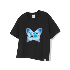 CBDUWTS014BK 우먼 WAVE 로고 심볼 BUTTERFLY 크롭 반팔 티셔츠 블랙 4083293