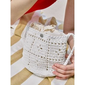 No.214 / Lily Metallic Crochet Bucket Bag _ Aurora