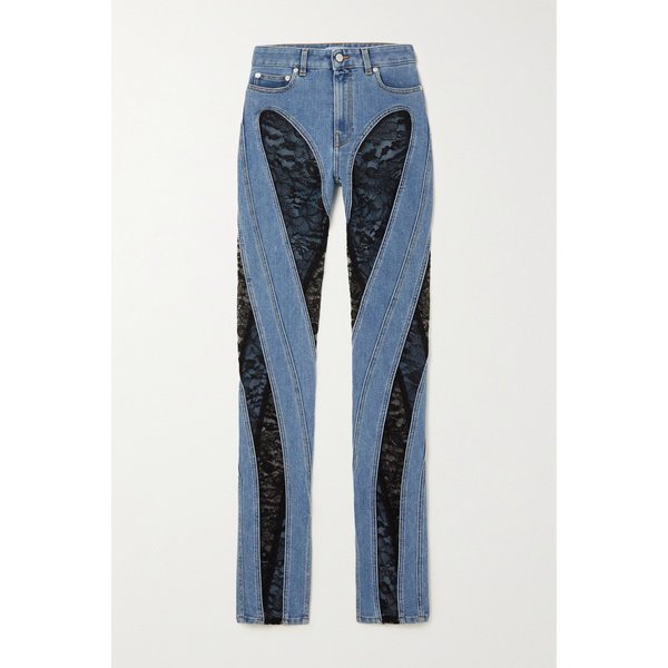 레이스 패널 하이 라이즈 스키니 진 블루 1647597290595033