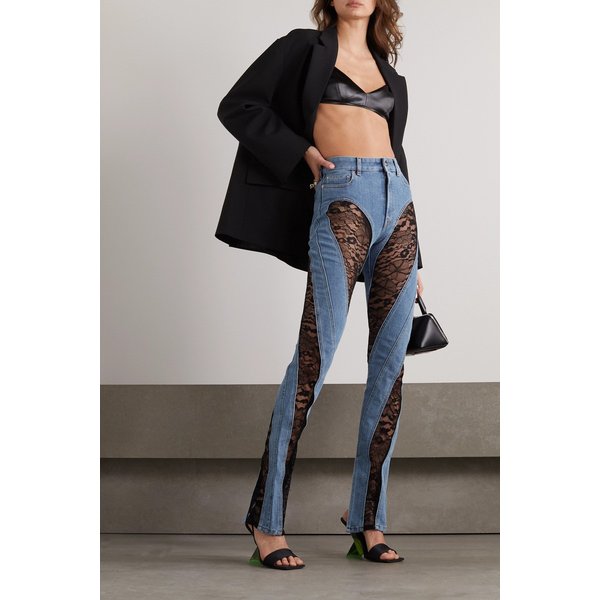 레이스 패널 하이 라이즈 스키니 진 블루 1647597290595033