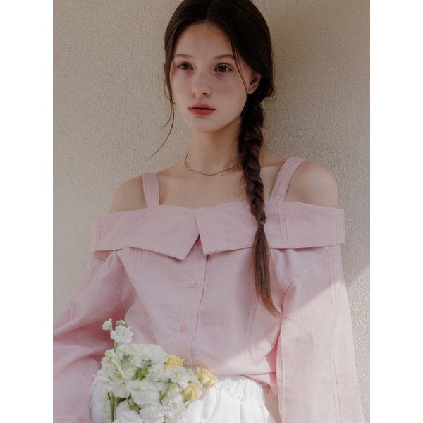 카라오프숄블라우스 핑크AD467