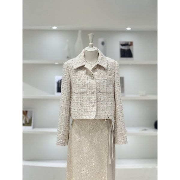 [여주점] 여성 스팽글 포인트 트위드 자켓 (L261MSF008)