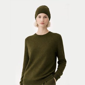고비 캐시미어 스웨터 & 비니 세트 Olive Green