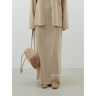 하네 [THE H] 와플 맥시 롱 스커트_Beige