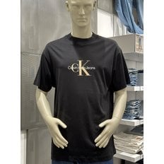 [여주점] [캘빈클라인(CKJ)] 남성 오버 핏 아카이벌 모노 로고 반팔 티셔츠 (J323378-BEH)