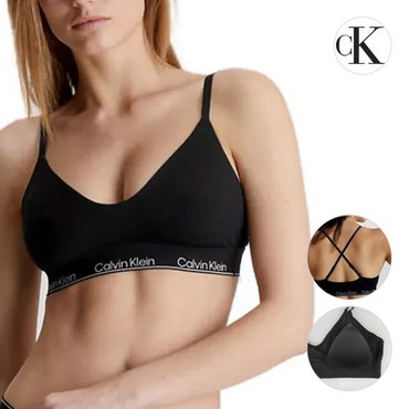 Calvin Klein Underwear 캘빈클라인 CK 로고 라인드 트라이앵글 여성 스포츠브라 탑 QF7093E-UB1