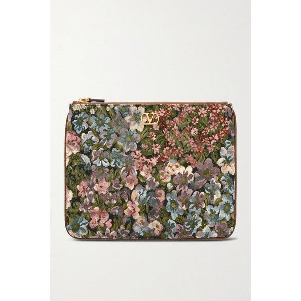 V로고 미디엄 플로럴 자카드 캔버스 클러치 46376663162984920