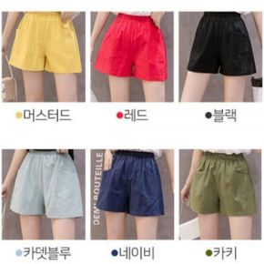 반바지 여자 여름 밴딩 팬츠 쇼츠 린넨 코튼 컬러 면바지 핫팬츠 캐쥬얼 데일리 편한 하이웨스트 썸머 시원