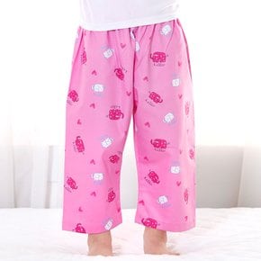 아동용 헬로엘리 핑크 9부 순면 실켓 파자마 실내복 잠옷 바지