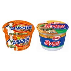 삼양라면 큰컵x6컵+농심 육개장 큰사발x6컵 무료배송