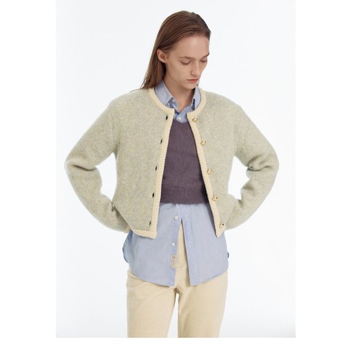 Gold Button Wool Cardigan