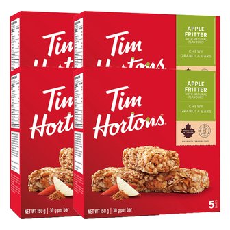  Tim Hortons 팀 홀튼 사과 튀김 그래놀라 바 피넛프리 5개 4팩