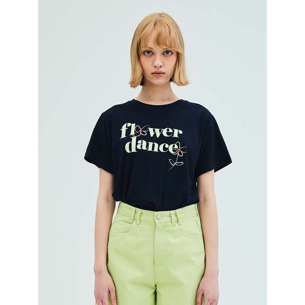 Flower dance short-sleeved T-shirt_Navy