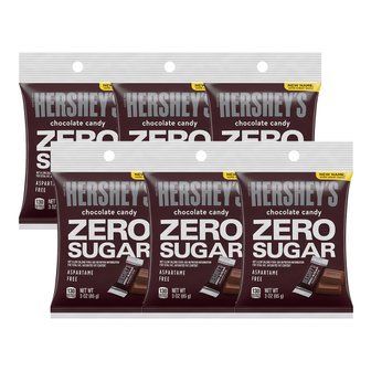  Hershey6X  허쉬  무설탕  초콜릿  캔디바  파티  간식  개별  포장  85g