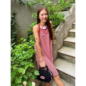 SUMMER STRIPE TERRY STRAP ONEPIECE_RED