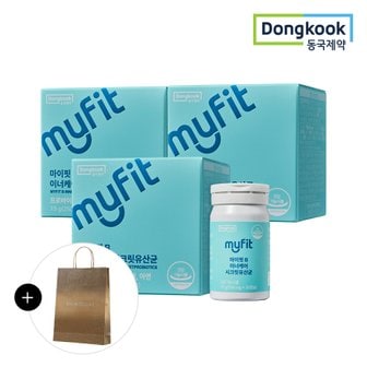 동국제약 [동국제약/쇼핑백증정] 마이핏 이너케어 시크릿유산균 (30캡슐) 3박스 / 질유래특허 50억 6중 기능성 여성유산균