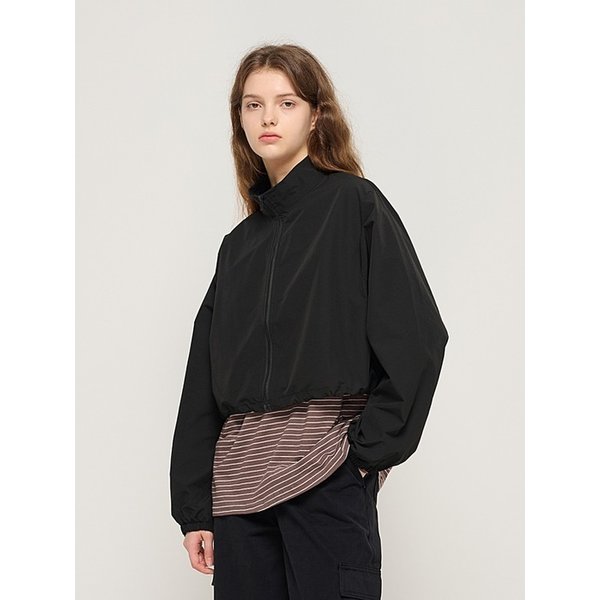 에센셜 스트링 크롭 점퍼 (블랙)