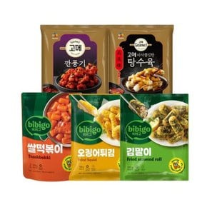 비비고 쌀떡볶이575g+김말이500g+오징어튀김180g+고메탕수육450g+고메...