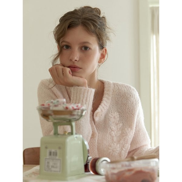 [단독]Marshmallow knit cardigan (powder pink)