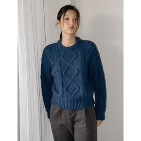 Round cable knit (blue)