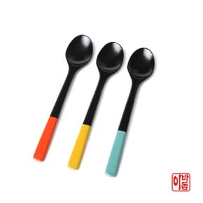 국내산 나무 천연 옻칠 옻칠 칼라 티스푼, 이유식스푼  정제칠  파랑 1p
