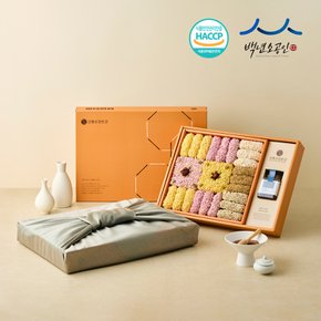 강릉한과 담화연 조청 유과 선물세트 보자기포장 전통 수제 부모님 명절 추석 상견례선물