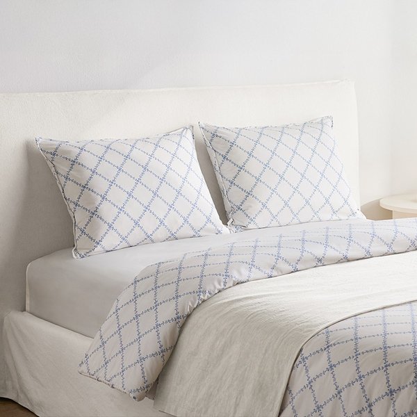 로엘 60수 면 누빔 베개커버