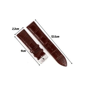 22mm 인조가죽 시계줄 진갈색 손목밴드 교체용-WFR39OK