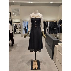 [파주점] 셔츠 배색 칠부 플레어 원피스 JR9A0OP522