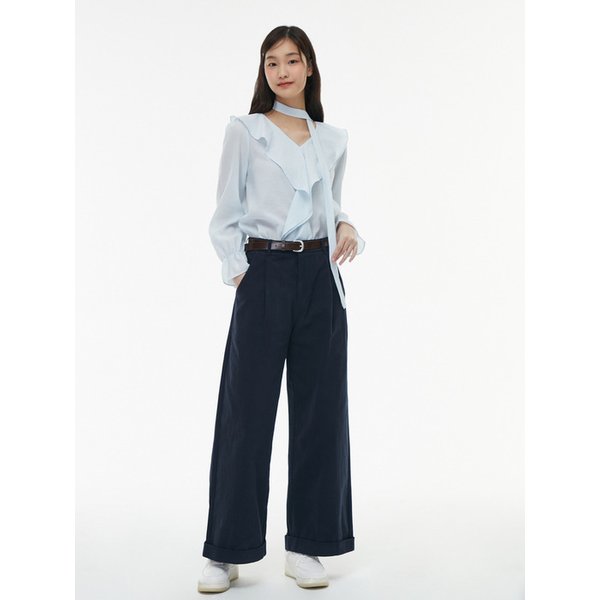 롤업 와이드 벨트세트 코튼 팬츠 AQ1WP341