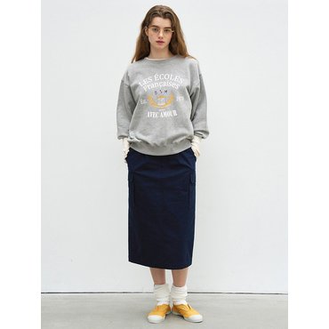 벤시몽 H LINE POCKET MIDI SKIRT - NAVY