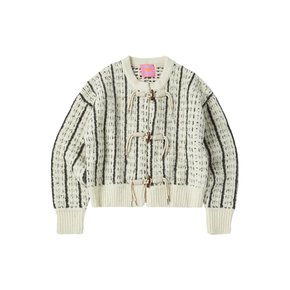 [스타필드코엑스][꼬모니노즈] 여성 WOOD BUTTON CROCHET CARDIGAN [IVORY]