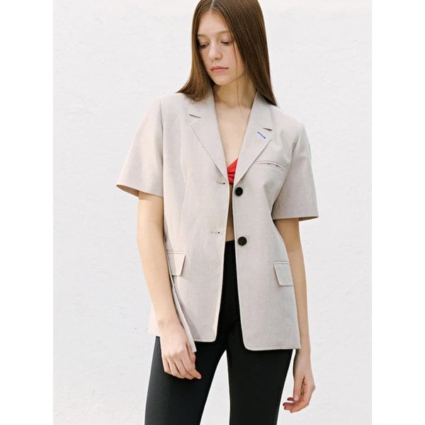 Belted Semioverfit Jacket  Beige (KE6511M07A)