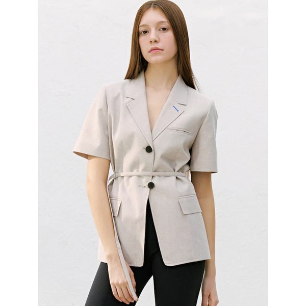 Belted Semioverfit Jacket  Beige (KE6511M07A)