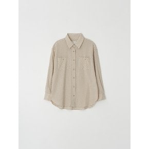 rachel check shirt - beige